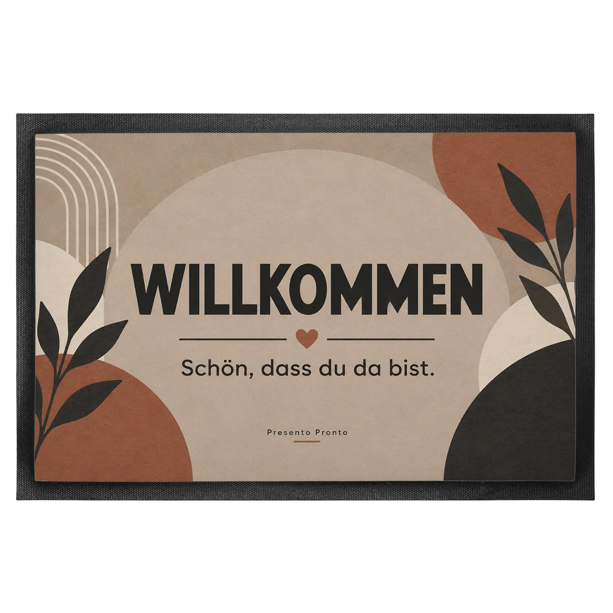 Einladende Fußmatte Welcome mit Blätterrahmen|p:2014672|h:41ed673bf347aa7acd37b92ac966647b