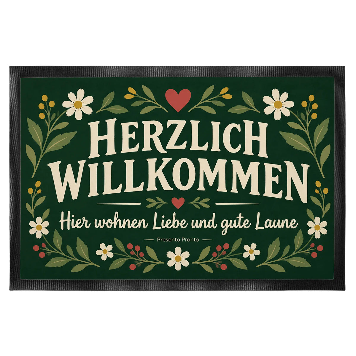 Herzliche Welcome Fußmatte für Gäste mit cremefarbener Schrift|p:2014674|h:101c27a92e94934ffb8498edb4377138
