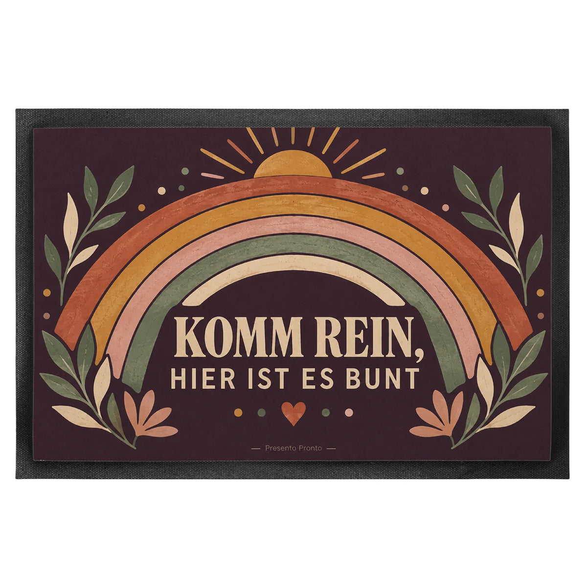 Fröhliche Fußmatte mit Regenbogen für den Eingangsbereich|p:2014681|h:a015a3759b72f30348f5178f776a426d