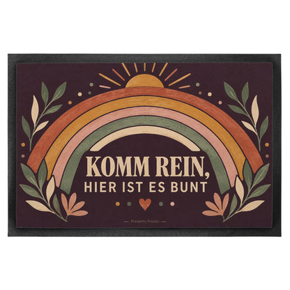 Fröhliche Fußmatte mit Regenbogen für den Eingangsbereich|p:2014681|h:a015a3759b72f30348f5178f776a426d