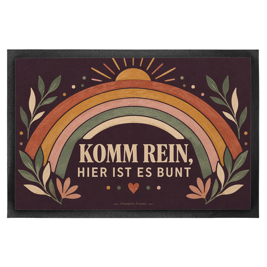 Fröhliche Fußmatte mit Regenbogen für den Eingangsbereich|p:2014681|h:a015a3759b72f30348f5178f776a426d
