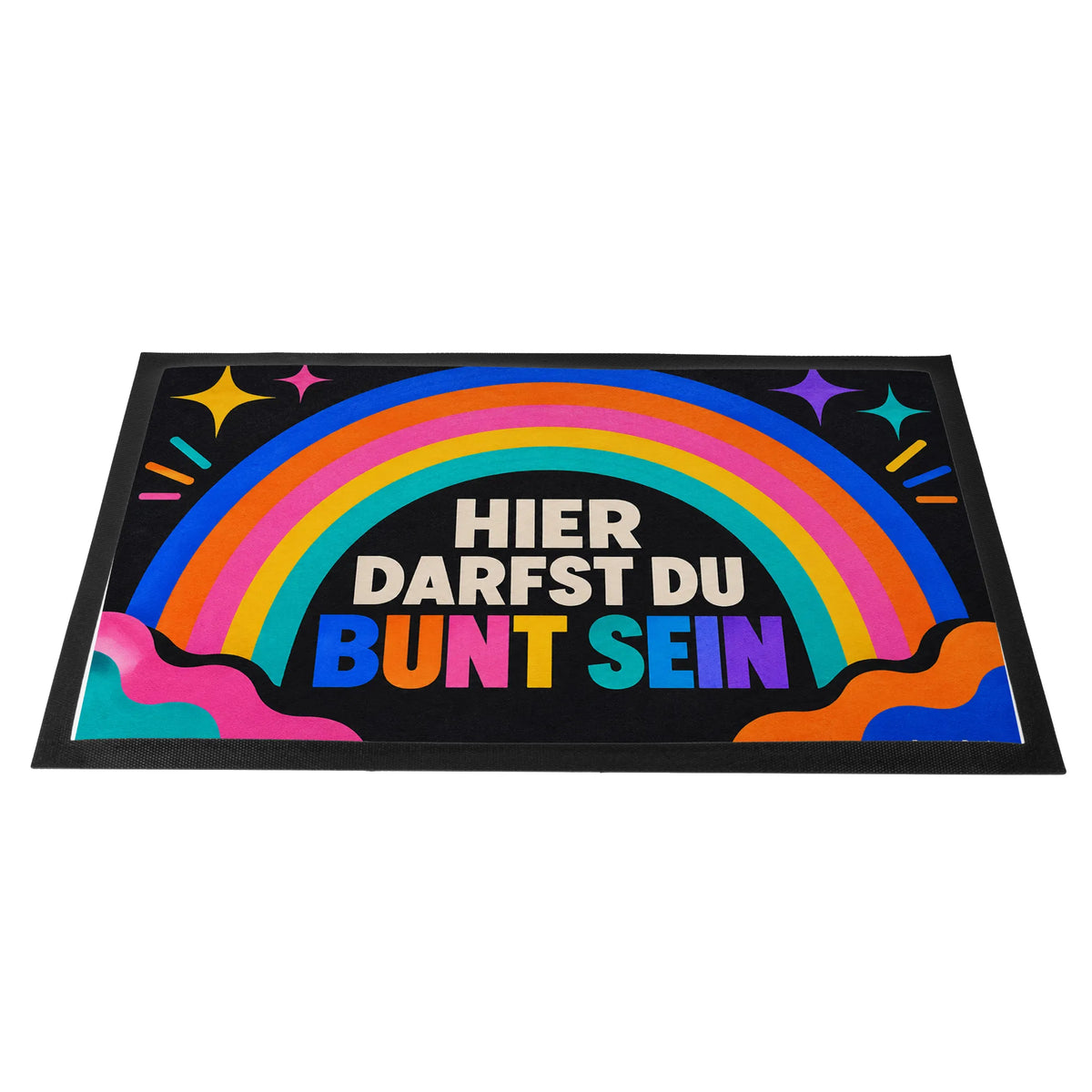 Bunte Fußmatte mit Regenbogen für fröhliche Familien|p:2014682|h:f4298575798dd43b6e0c76c6607cc1e5
