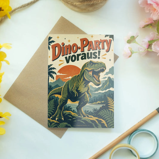 Coole Einladungskarte mit Dino zum Kindergeburtstag|p:2014693|h:0c1d51645805360c6865fd7e846d61ac