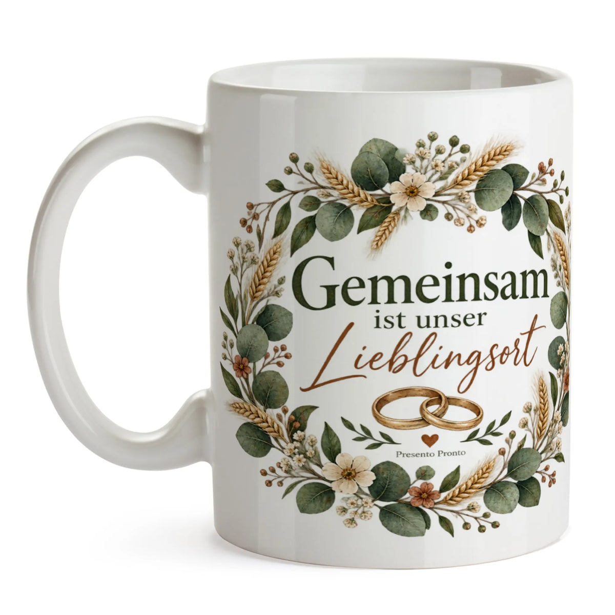 Romantische Tasse zur Hochzeit mit Eheringen|p:2014694|h:20316daeea35b8408b8688da76c3aaea