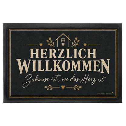 Herzliche Welcome-Fußmatte für Zuhause mit Haus|p:2014698|h:5c83f6327cc6822c51598be7004b856a