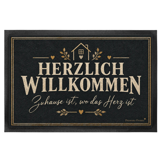 Herzliche Welcome-Fußmatte für Zuhause mit Haus|p:2014698|h:5c83f6327cc6822c51598be7004b856a
