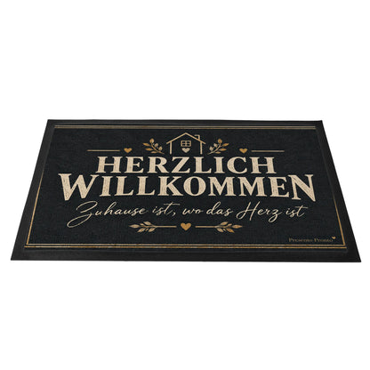 Herzliche Welcome-Fußmatte für Zuhause mit Haus|p:2014698|h:273eebb7cd399be598923f25a6b9a134
