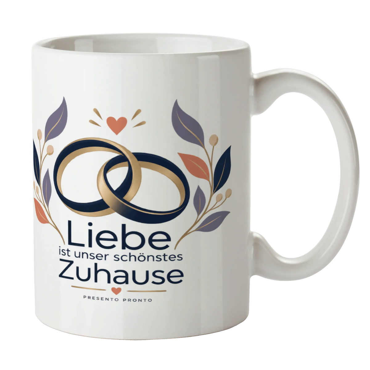 Romantische Tasse zur Hochzeit mit Eheringen und Herz|p:2014707|h:d9e7b3fd75d1f9608e50e9576c980616
