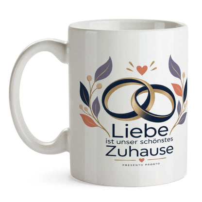 Romantische Tasse zur Hochzeit mit Eheringen und Herz|p:2014707|h:4e72f94af501260cd15d3fbd5233b62d