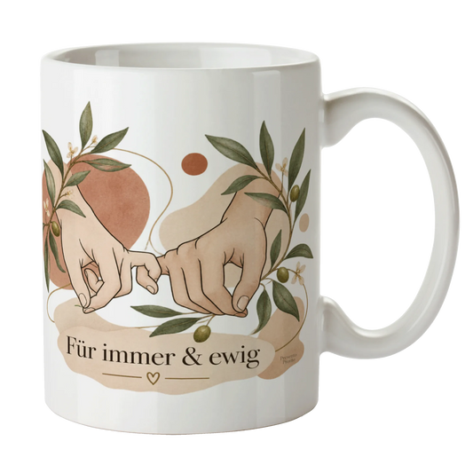 Romantische Tasse zur Hochzeit mit ineinandergreifenden Händen|p:2014717|h:12a22eb1f1185913543dafae073f873d