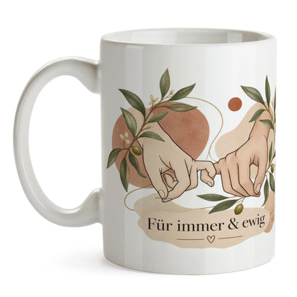 Romantische Tasse zur Hochzeit mit ineinandergreifenden Händen|p:2014717|h:11f0b9a10ab977a7c0a6082e478c5096