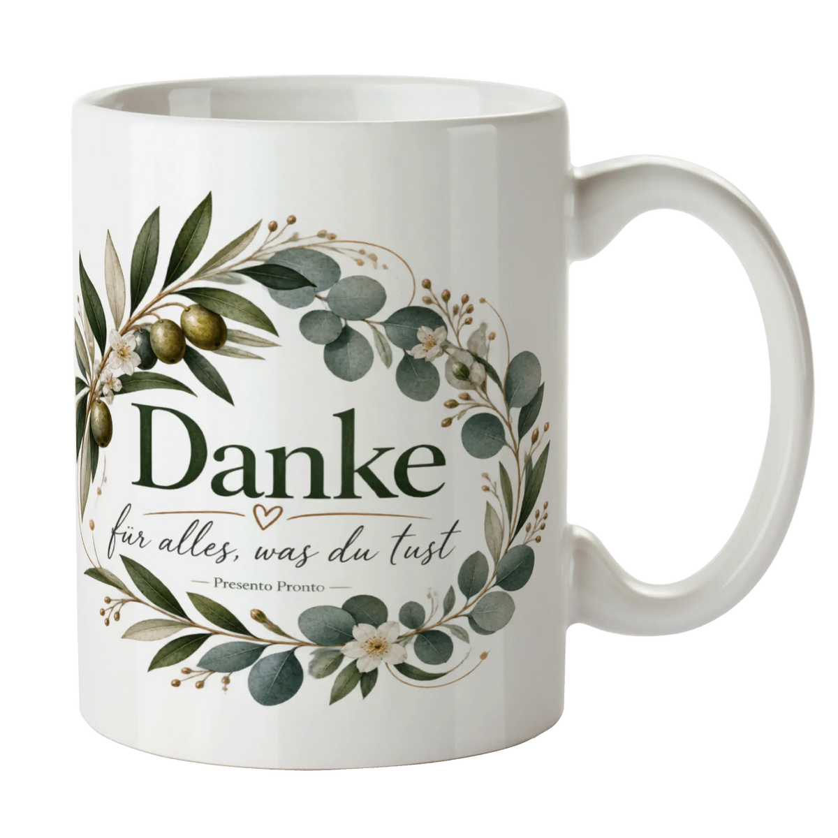 Elegante Danke Tasse mit Olivenzweig|p:2014730|h:bc19245f7d326985cd64b221f635a1d4