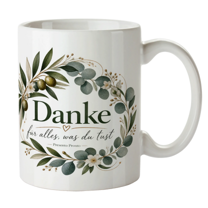 Elegante Danke Tasse mit Olivenzweig|p:2014730|h:bc19245f7d326985cd64b221f635a1d4