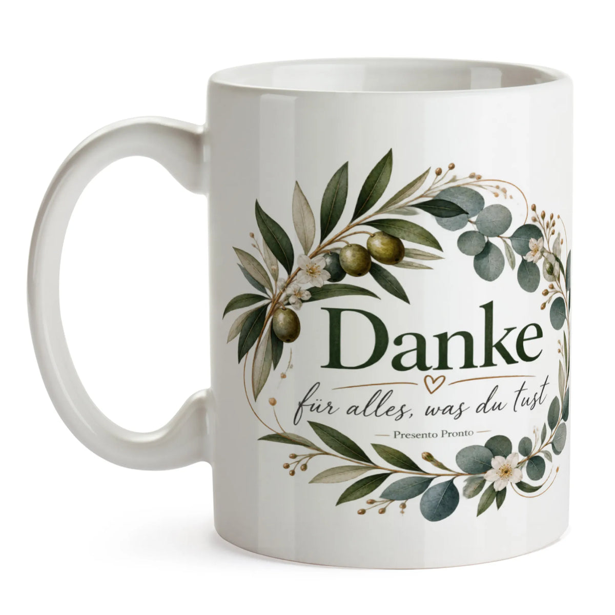 Elegante Danke Tasse mit Olivenzweig|p:2014730|h:abce62e01fadb220ef97786bd69e1512