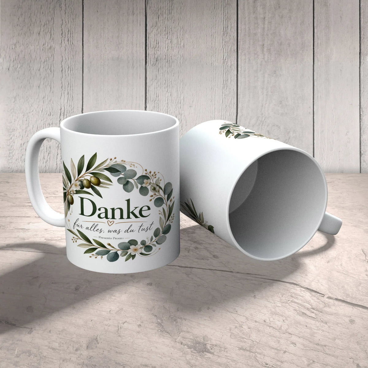 Elegante Danke Tasse mit Olivenzweig|p:2014730|h:572fe9777b7d56dac00f8e62eedb33ee
