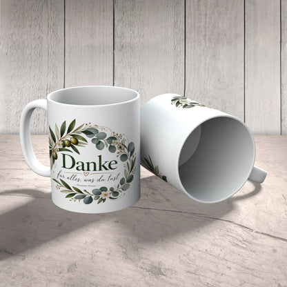 Elegante Danke Tasse mit Olivenzweig|p:2014730|h:572fe9777b7d56dac00f8e62eedb33ee