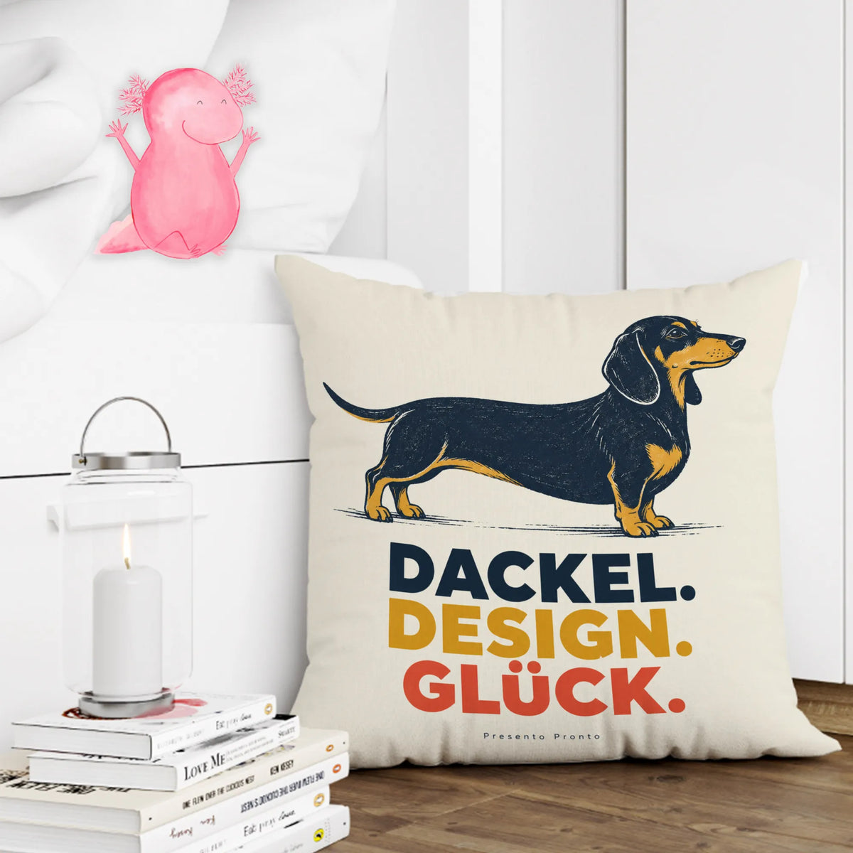 Elegantes Dackelkissen für Dackelfans mit Linienillustration|p:2014763|h:a4263761421c740cc3b09f2df3d44b14