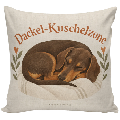 Kuscheliges Kissen mit schlafendem Dackel für Dackelfans|p:2014765|h:dbc7b10eb3434fbe1ab0cd109d854b65