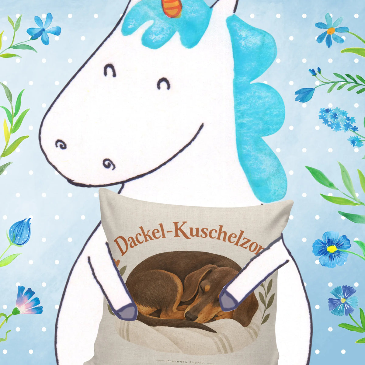 Kuscheliges Kissen mit schlafendem Dackel für Dackelfans|p:2014765|h:6963d5f702912ec5dfc64b1bf848bfc3