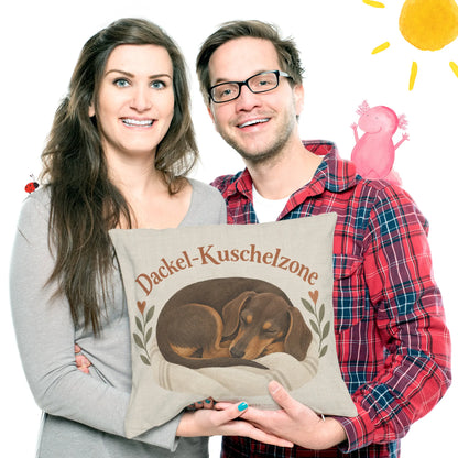 Kuscheliges Kissen mit schlafendem Dackel für Dackelfans|p:2014765|h:a8f7dcabc924a328ceeaf3a53472f228