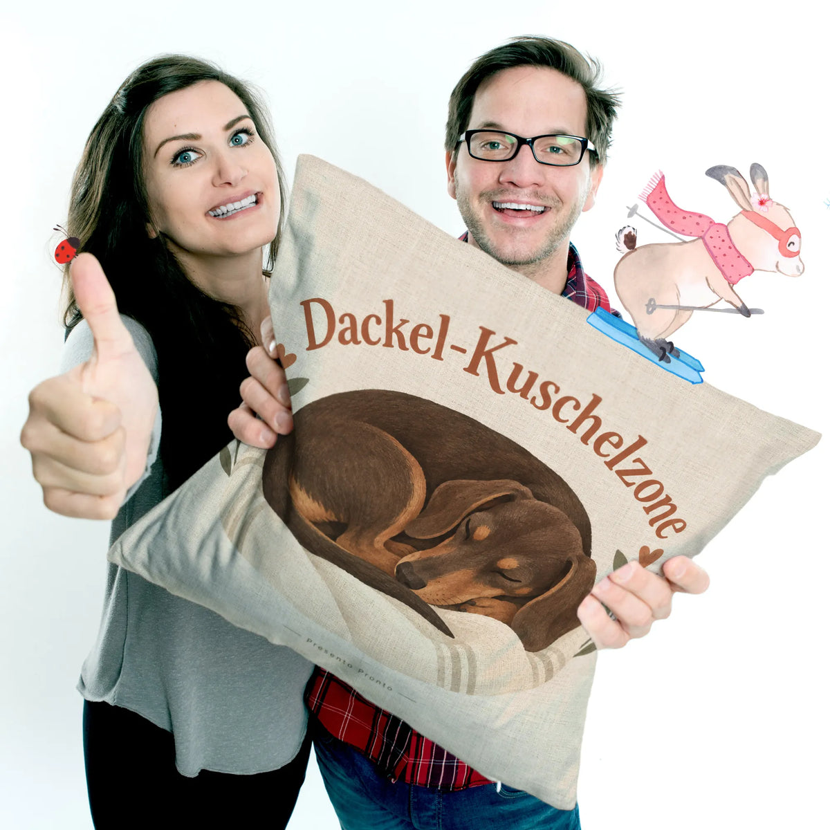 Kuscheliges Kissen mit schlafendem Dackel für Dackelfans|p:2014765|h:a70d5204cbdad4784d9e2cbfcdee9621