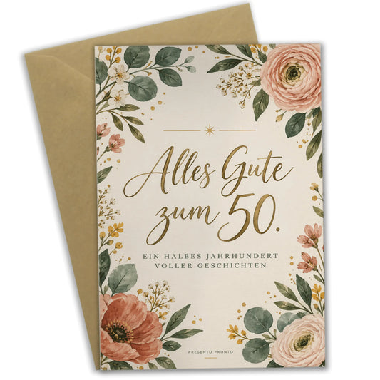 Elegante Geburtstagskarte zum 50. Geburtstag mit Eukalyptus|p:2014775|h:d4dc019d368fdfbf36272bc2a7e6c66c