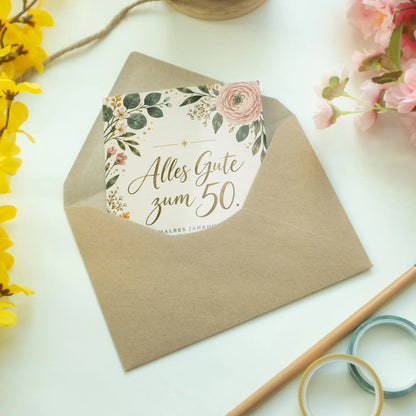 Elegante Geburtstagskarte zum 50. Geburtstag mit Eukalyptus|p:2014775|h:0a6dac5b937d4dd703f0fee986c9f92e