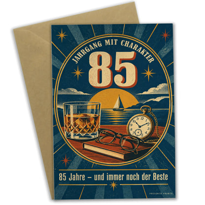 Elegante Geburtstagskarte zum 85. Geburtstag mit Taschenuhr|p:2014789|h:00bece315f7b2c9af8d887d1f48d8f04