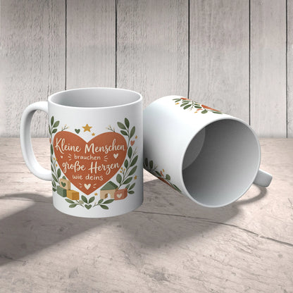 Herzliche Tasse für Erzieher mit terrakottafarbenem Herz|p:2014800|h:37607c130d561d56c6560e3bf25352ec