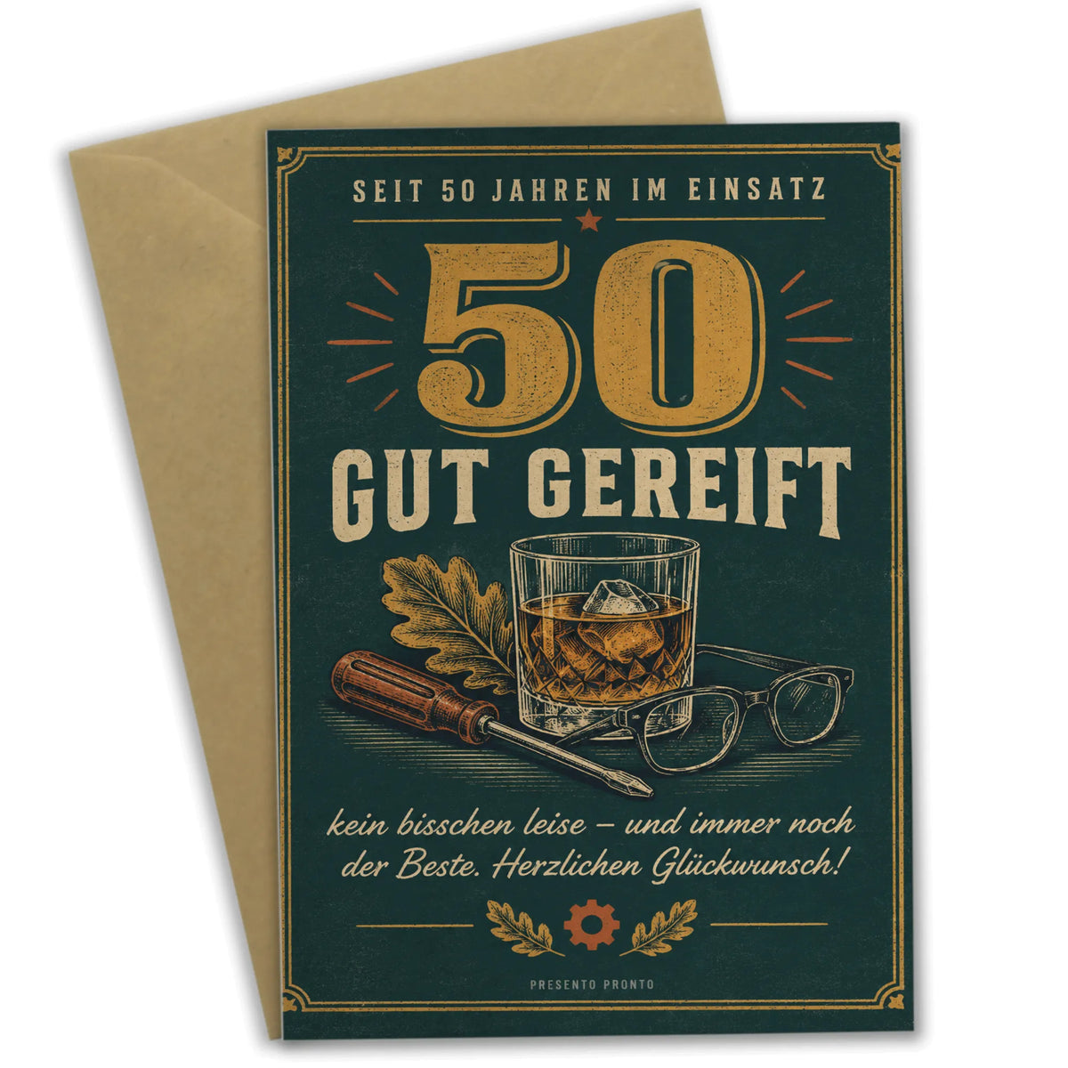 Lustige Geburtstagskarte zum 50. mit Whiskyglas|p:2014810|h:00996d743f17542afb5c2ace53508f27