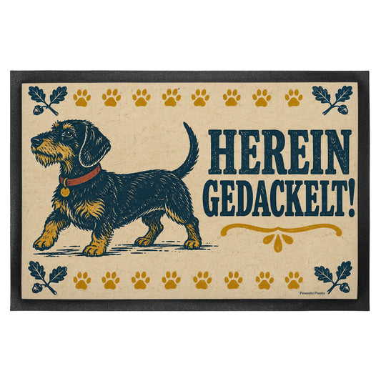 Lustige Fußmatte Hereingedackelt für Dackelfreunde mit Dackel|p:2014814|h:0fb5551d5489a433d3980cf9d21b01cb