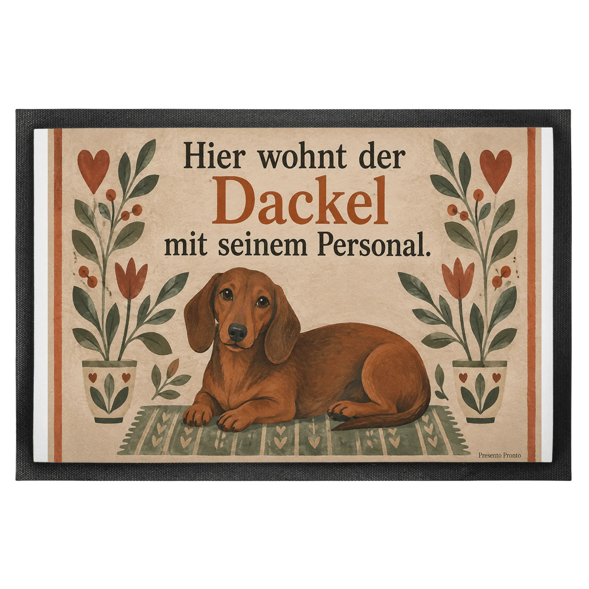 Lustige Fußmatte für Dackelbesitzer mit glatthaarigem Dackel|p:2014827|h:ecf5fdf2b234e84f94cc41674f4336c8