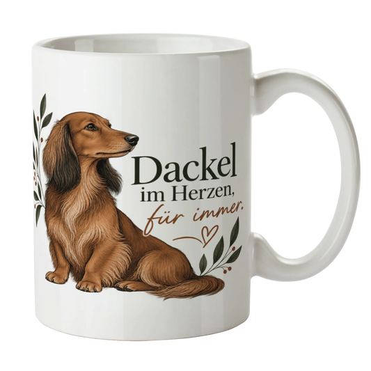 Liebevolle Dackeltasse für Dackelbesitzer mit Langhaardackel|p:2014833|h:b2a3484560ebaf48ac845bf57acb35f6