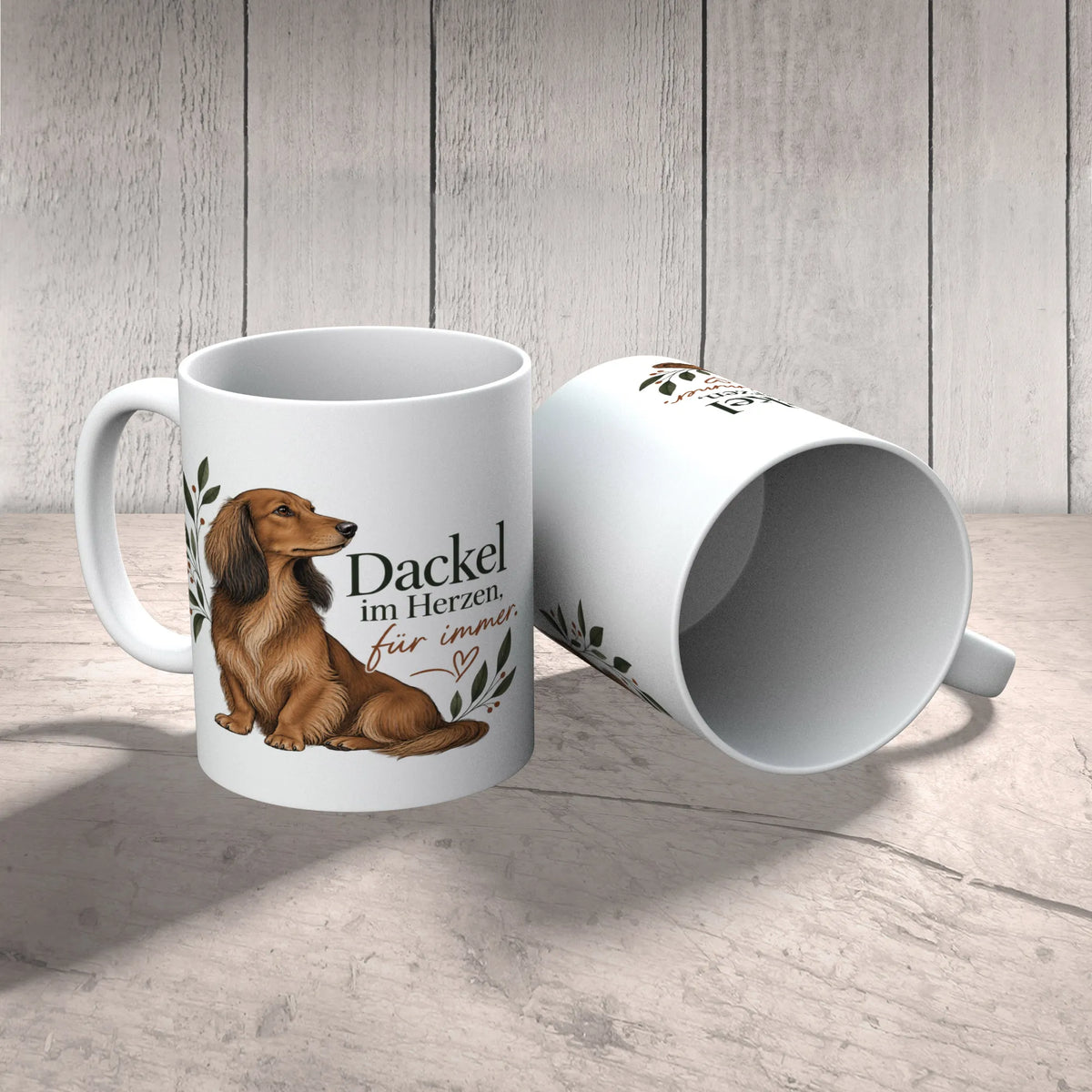 Liebevolle Dackeltasse für Dackelbesitzer mit Langhaardackel|p:2014833|h:047ea1069c6b6e29ae80e58f3d79e786