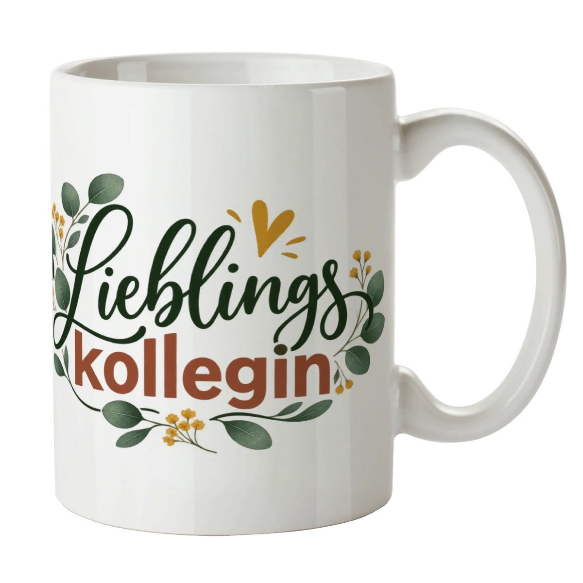 Herzliche Tasse für die Lieblingskollegin mit Eukalyptusblättern|p:2014839|h:06649a5753c4992d0532969afc6969ad
