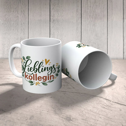Herzliche Tasse für die Lieblingskollegin mit Eukalyptusblättern|p:2014839|h:af4f0f5fcb8d8b80da02dba3396643d3