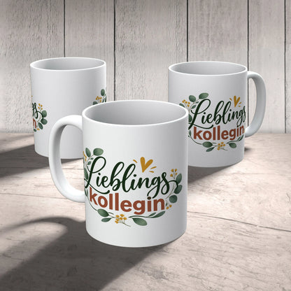 Herzliche Tasse für die Lieblingskollegin mit Eukalyptusblättern|p:2014839|h:8ba55c59f5c635f1c015e5a9e3dfef74