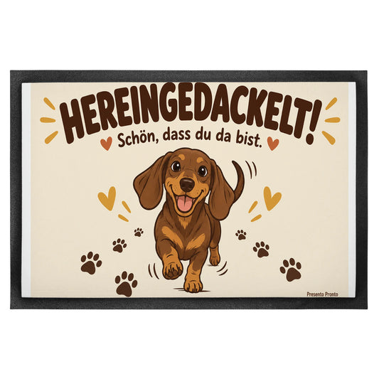 Lustige Fußmatte Hereingedackelt für Dackelfans|p:2014841|h:a0cdcfc8251bdda9a631a37a7713d455