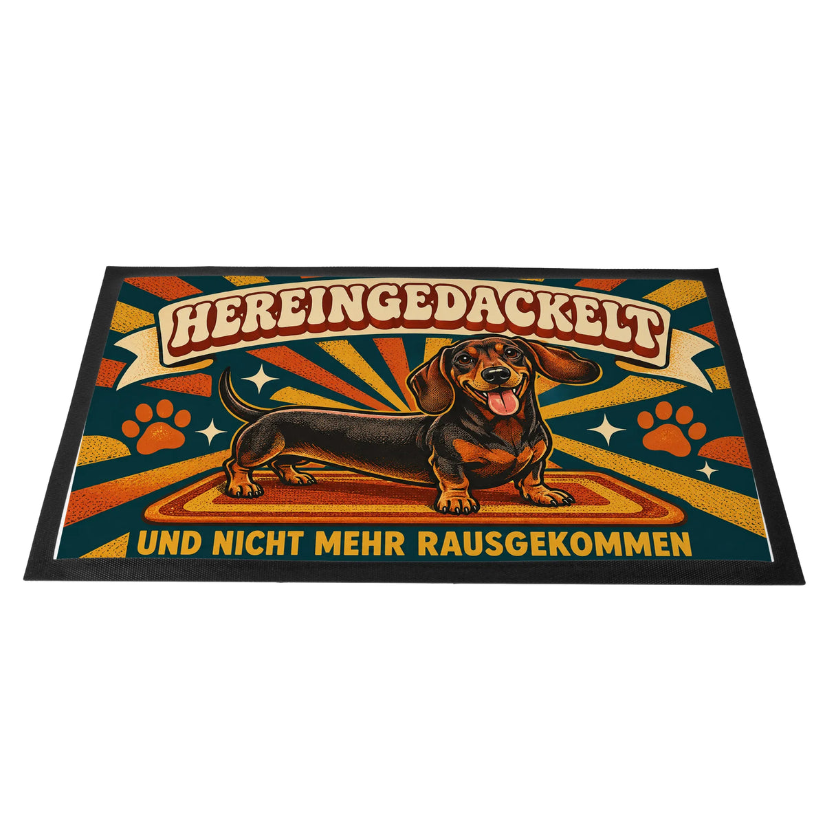 Lustige Fußmatte Hereingedackelt mit Dackel für Hundeliebhaber|p:2014856|h:a9fda23e02cd95d70107eddab4e97cdb