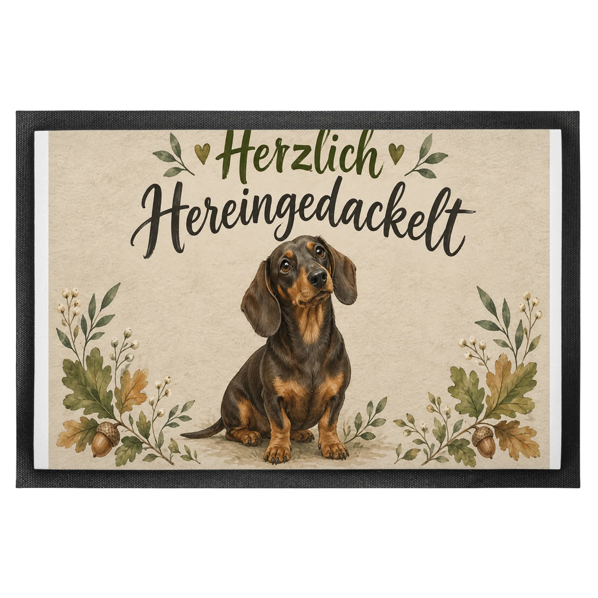Herzliche Fußmatte Hereingedackelt zum Einzug mit Dackel|p:2014859|h:984d1fdce7ae227f615f7ab822dcd6d8