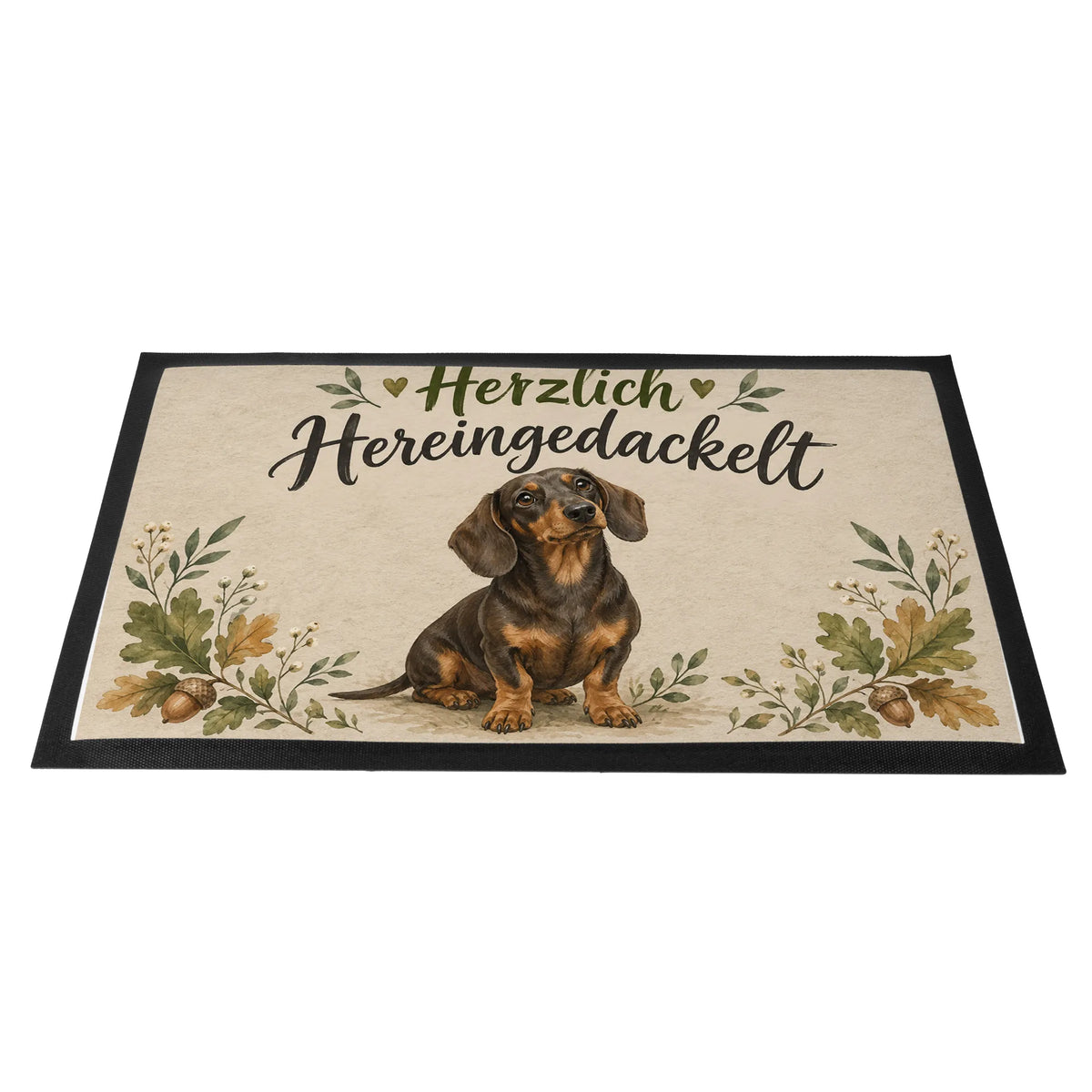Herzliche Fußmatte Hereingedackelt zum Einzug mit Dackel|p:2014859|h:46099e1a64c7eeb0cdc736475d5880b2