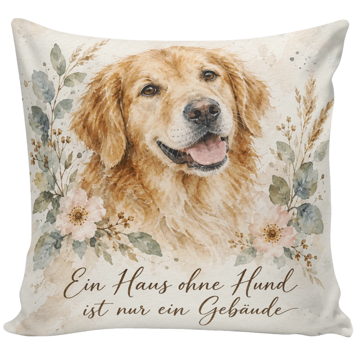 Herzliches Kissen für Hundeliebhaber mit Golden Retriever|p:2014872|h:f5639391cee1946b01507f39c12582dc