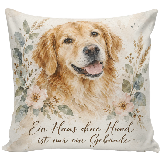 Herzliches Kissen für Hundeliebhaber mit Golden Retriever|p:2014872|h:f5639391cee1946b01507f39c12582dc