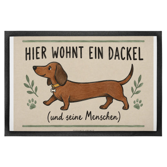 Elegante Fußmatte für Dackelbesitzer mit Langhaardackel|p:2014875|h:e7debd223dc359d3f0792d158606c332