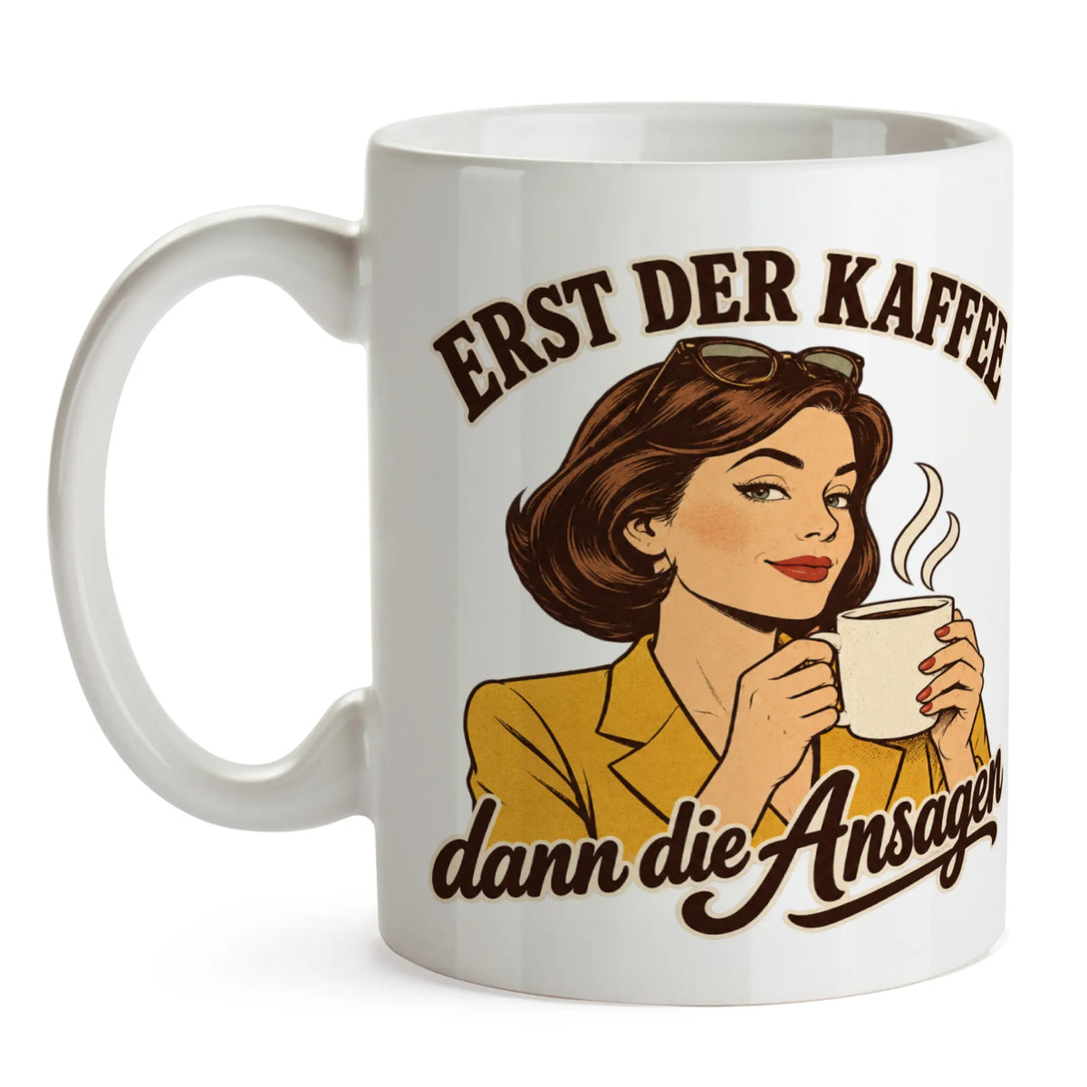 Lustige Kaffeetasse für die Chefin mit selbstbewusster Frau|p:2014876|h:1beb9cde2acb35d5831be56b899b87f1