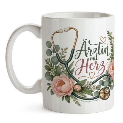 Herzliche Tasse für Ärztin mit Stethoskop und Pfingstrosen|p:2014879|h:69ec14c03b9dc9e9cc5f52453a9a8bd7