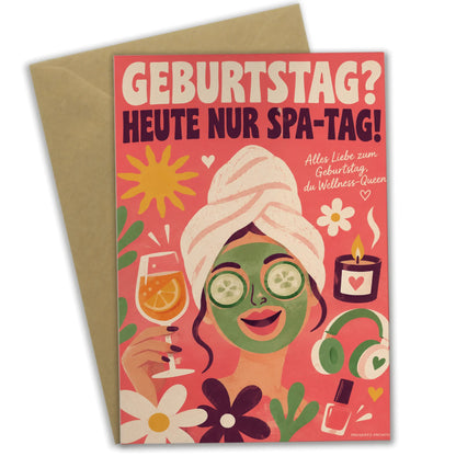 Lustige Geburtstagskarte für die Wellness-Queen mit Sektglas|p:2014897|h:8efcd739577a0413e68b9dc0ae5ba46b
