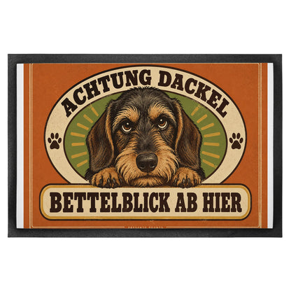 Lustige Fußmatte für Dackelfans mit Bettelblick Warnschild|p:2014899|h:7b4be309b669e80c4f2953f4f331d5d5