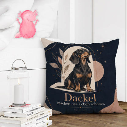 Elegantes Dackelkissen für Dackelfans mit Linienzeichnung|p:2014913|h:cfba94e50b4438d82f557bebd893f18e