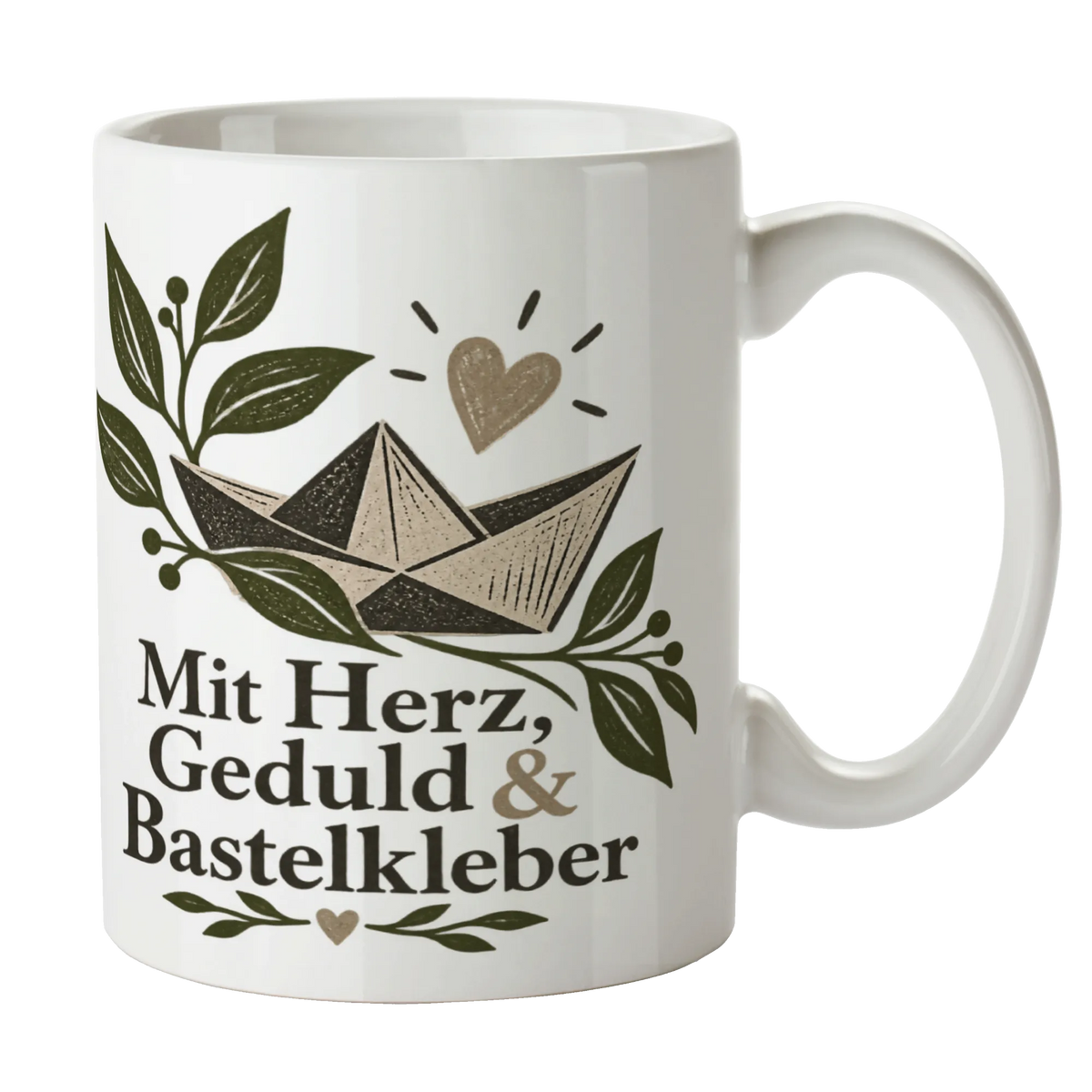 Herzliche Tasse für Erzieher mit Papierschiff und Herz|p:2014918|h:fa3b7e33a6ae9e3032297a43a84894e1